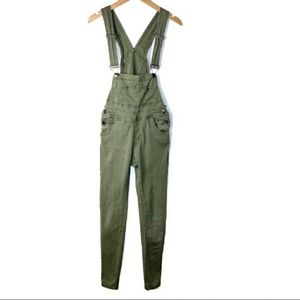 Olive Green Overalls Jumpsuit Pants